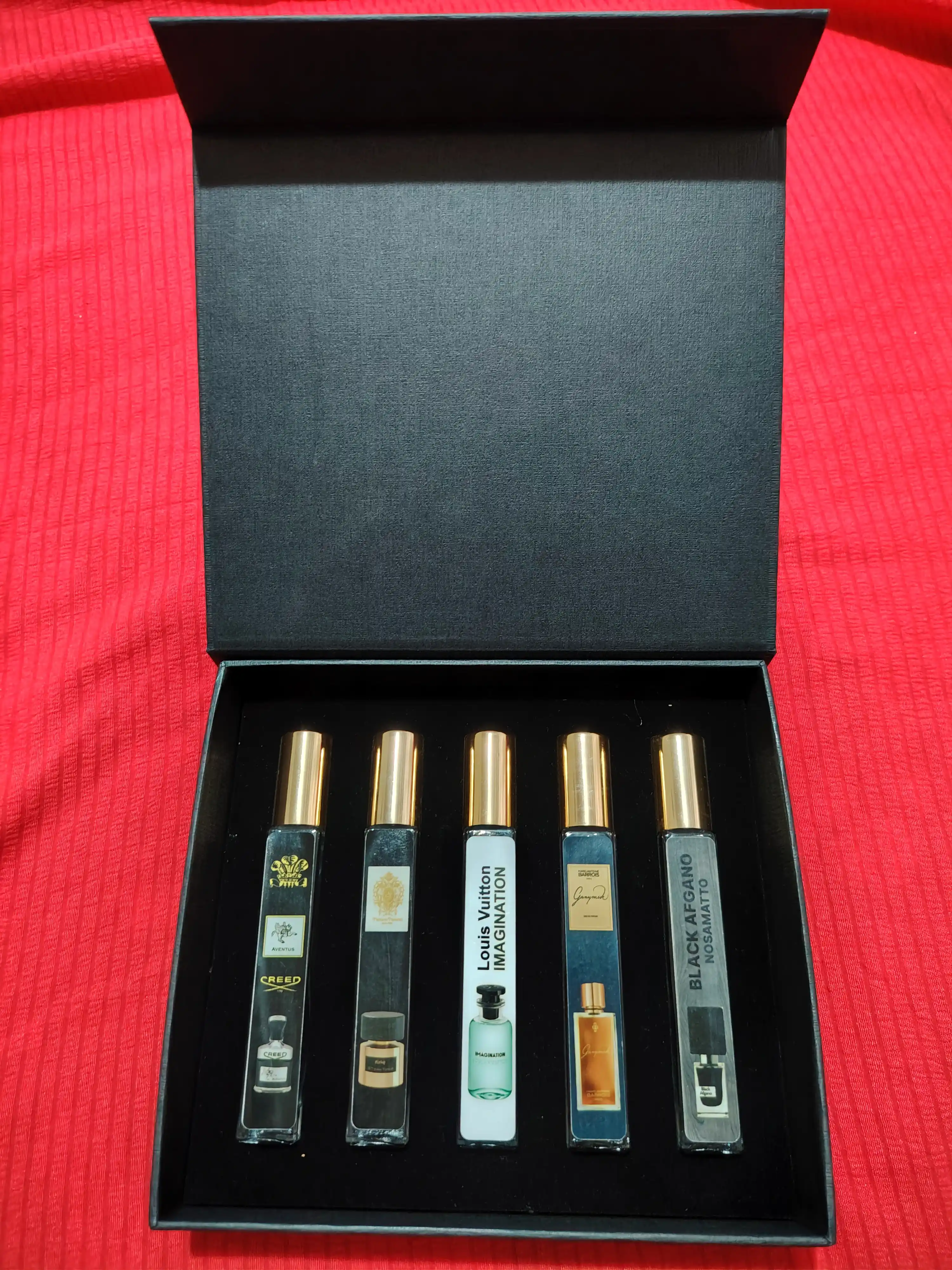 Erkaklar uchun sovg'a: atirlar to'plami 5 tasi 1 da — Ganymede, Black Afgano, Creed, 10 ml