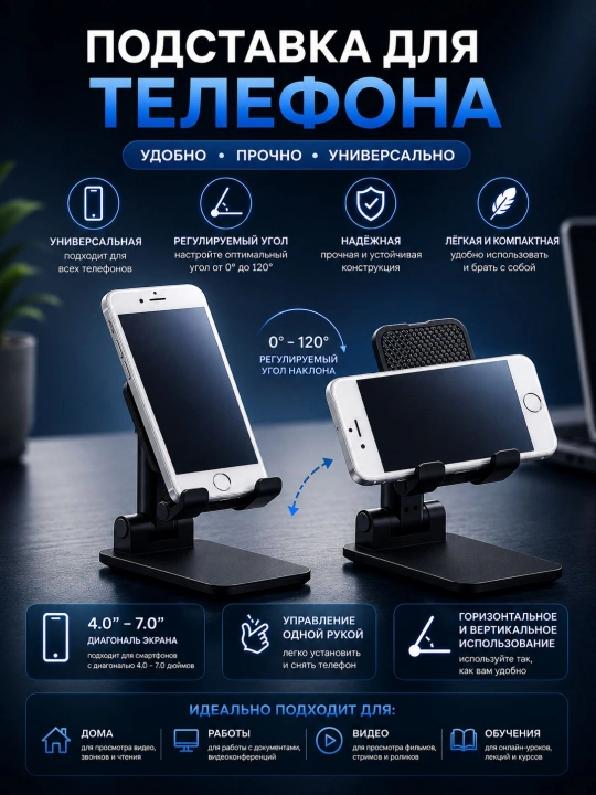 Sozlanadigan buklanadigan telefon stendi Phone Stand L1