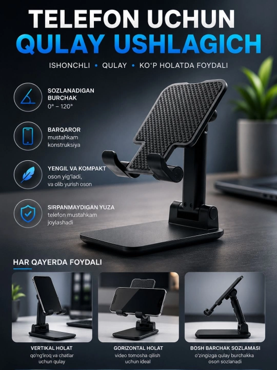 Sozlanadigan buklanadigan telefon stendi Phone Stand L1