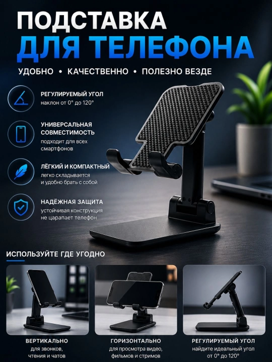 Sozlanadigan buklanadigan telefon stendi Phone Stand L1