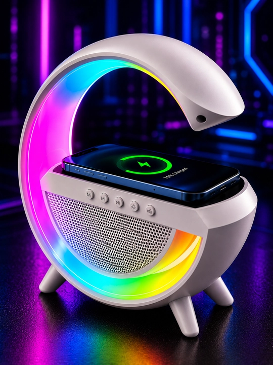 RGB Bluetooth колонка с беспроводной зарядкой и ночной подсветкой