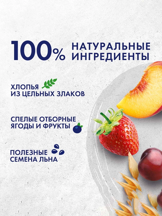 Suli yormasi Bistrov Yangi usulda suli qulupnay, shaftoli, olma, 35 g