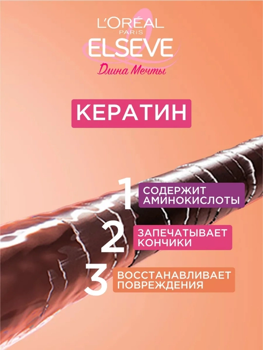 ELSEVE Шампунь для волос Длина мечты, 400 мл