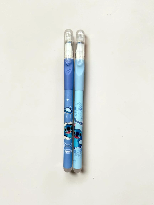 Ko‘k rangli Stitch yozish-o‘chirish ruchkasi, maktab uchun Stitch gel ruchkasi, o‘chiriladigan ruchkalar to‘plami