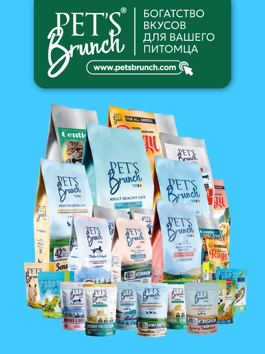 Корм сухой для кошек "PET’S BRUNCH HAIRBALL REMOVE", для вывода шерсти с индейкой