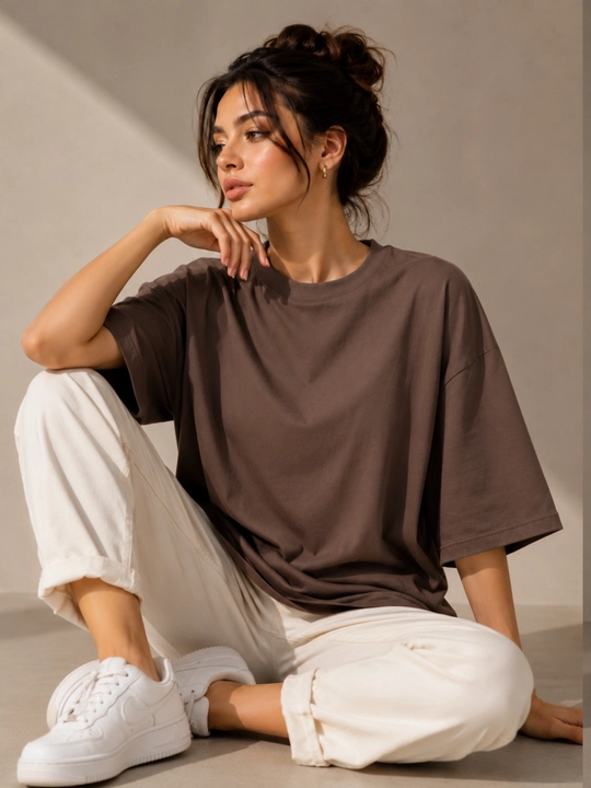 Оверсайз футболка унисекс, премиум хлопок, широкая, кэжуал для мужчин женщин, хаки стиль
