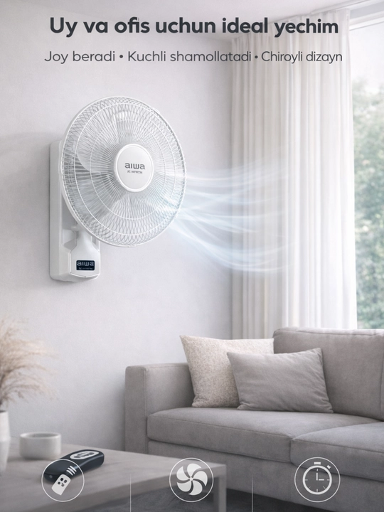 AIWA AW-DC45W premium devor ventilyatori DC Inverter pultli