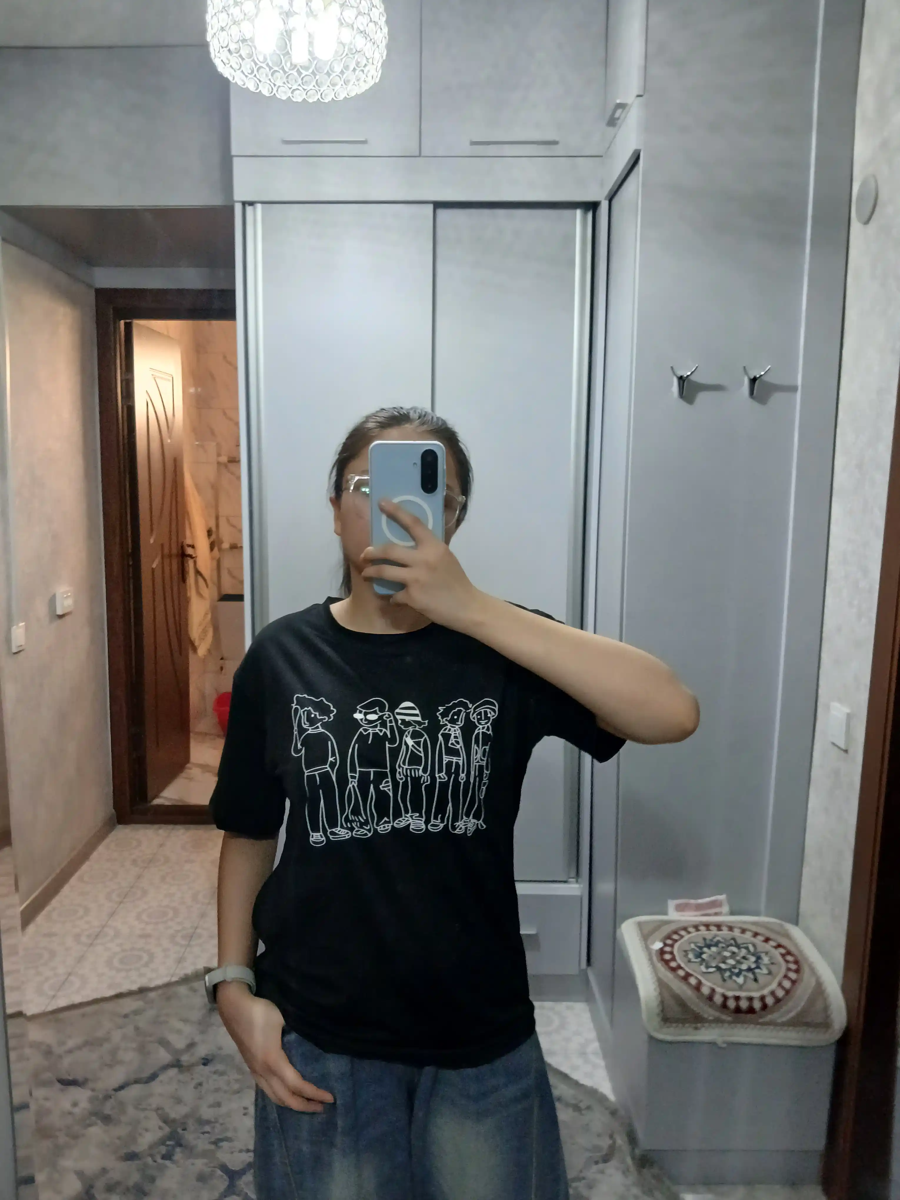 Футболка оверсайз, унисекс, белая и черная,с принтом, парные футболки, oversize streetwear