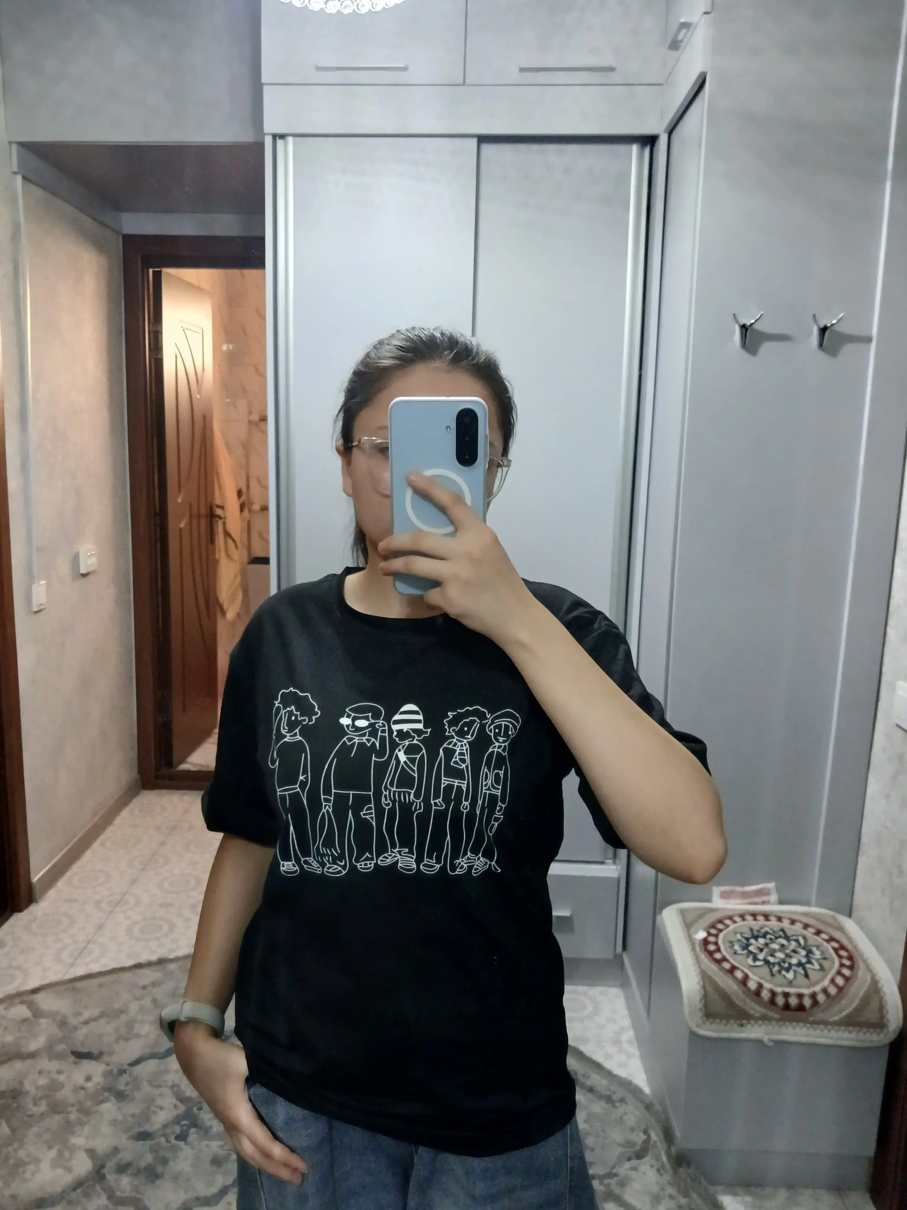 Футболка оверсайз, унисекс, белая и черная,с принтом, парные футболки, oversize streetwear