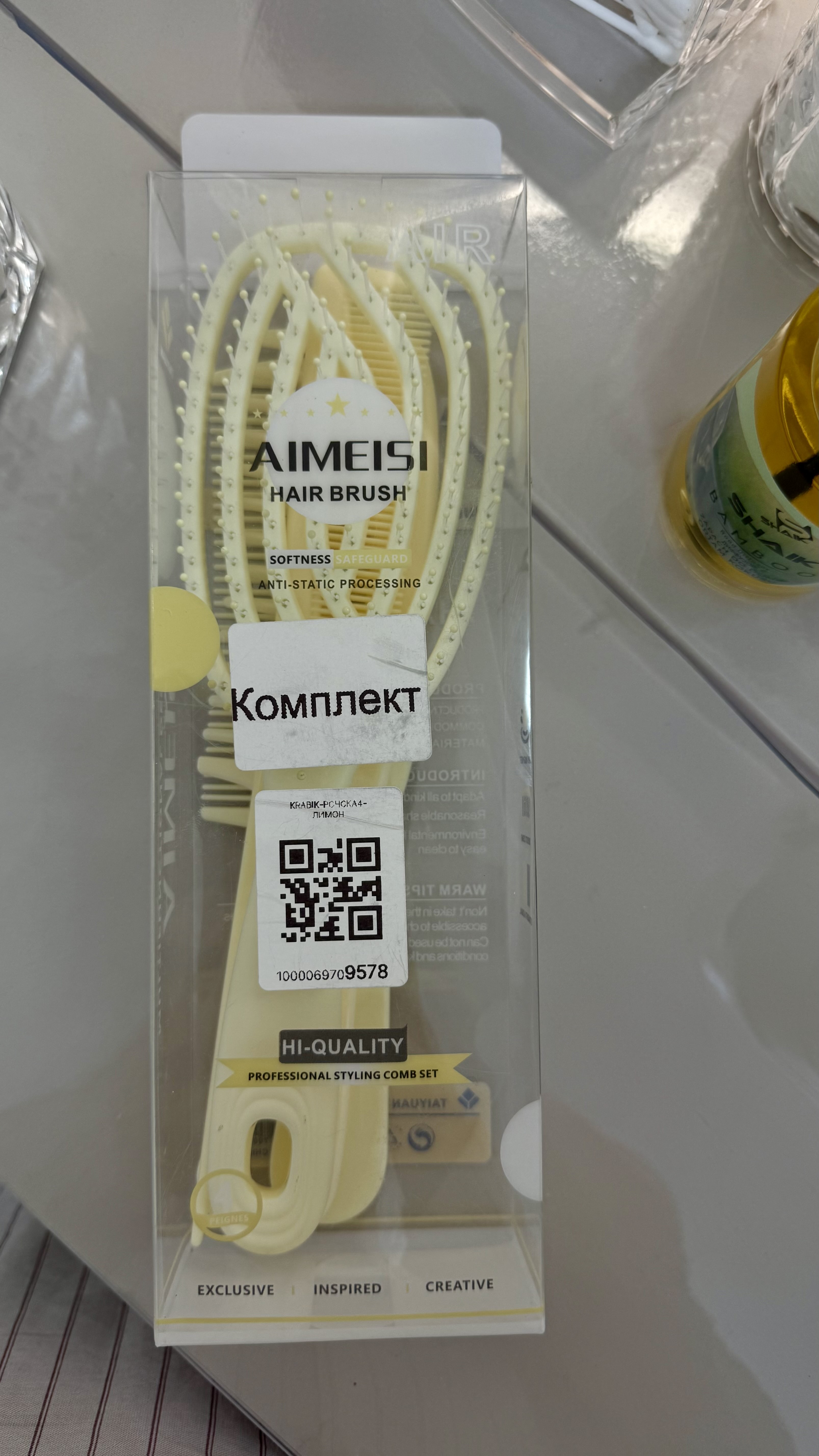 Soch uchun massaj taroqlar professional to'plami, koreys stilida antistatik