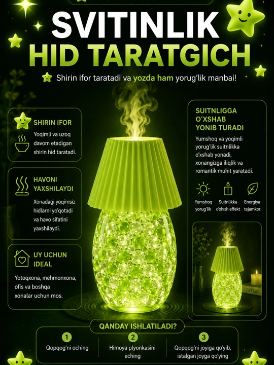 Tungi chiroq va asvijitel, havo hushboylantirgich, tungi chiroq - 