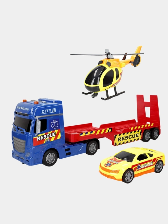 Набор машины, вертолет, грузовик, полицейская машина, военная, эвакуатор