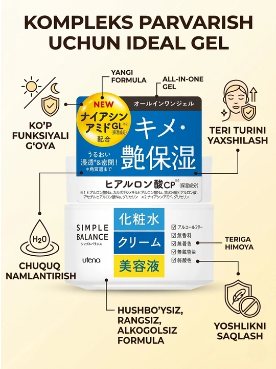 Увлажняющий гель, Утена Simple Balance Moisturizing Gel, 100г - 