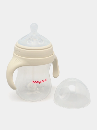 Бутылочка BabyLand, натуральный силикон, для кормления малышей, без BPA, 125, 260 мл