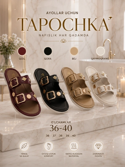 Женские тапочки, летние тапочки