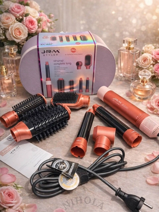 JRM Airwrap 6 tasi 1da ko'p funksiyali styler, soch quritgich, fen, jingalak, dazmol, ployka