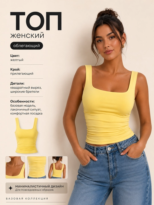 Kesimli ayollar uchun yopishib turuvchi top - 