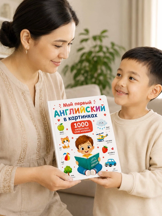 Детская книга Мой первый английский в картинках, 1000 английских слов для малышей и дошкол