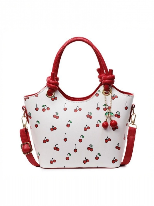 Qizlar va ayollar sumkasi, elegant qo'l va yelkaga taqiladigan sumka, cherry style sumka