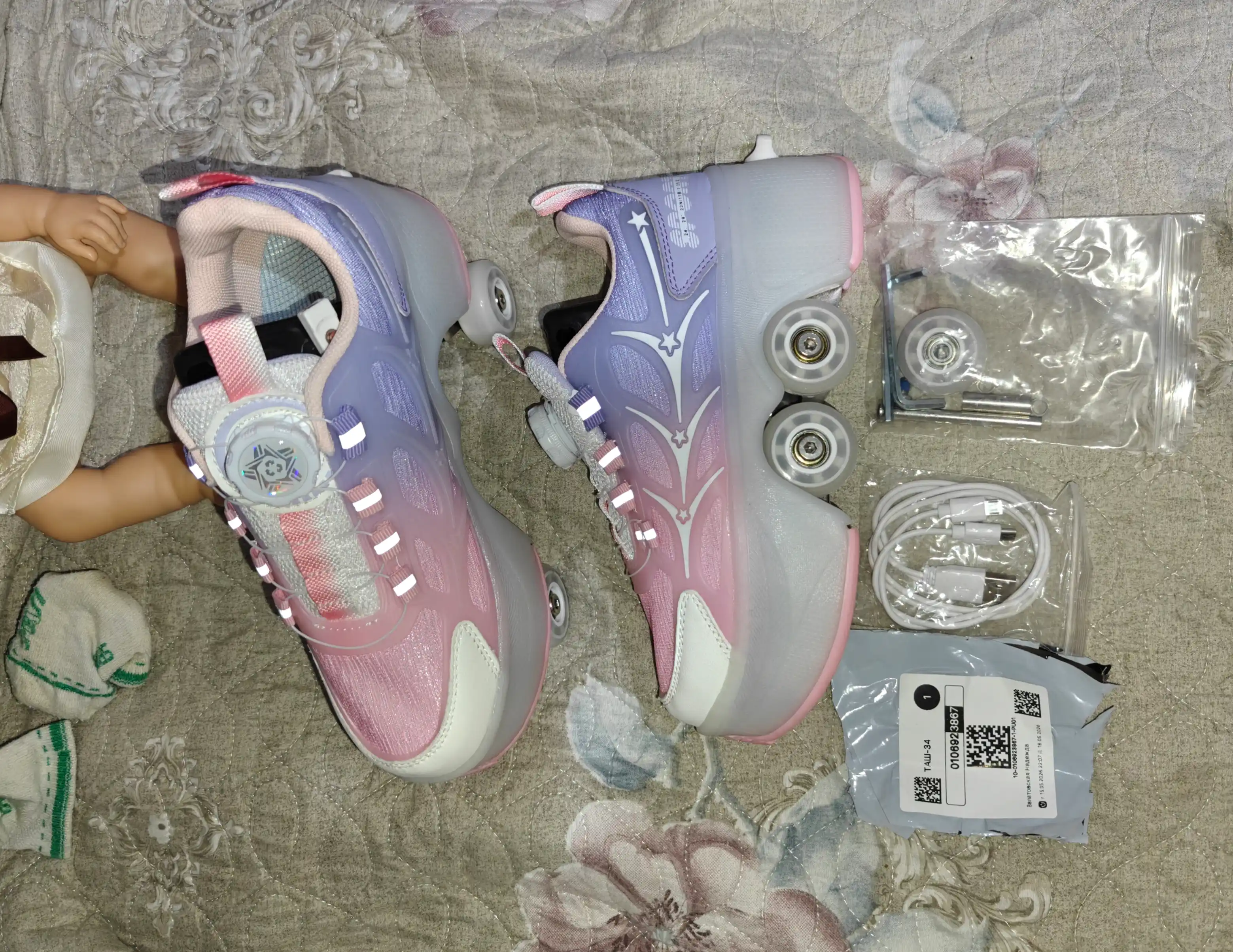 Модные роликовые кроссовки с LED-подсветкой MIRS SHOES для детей