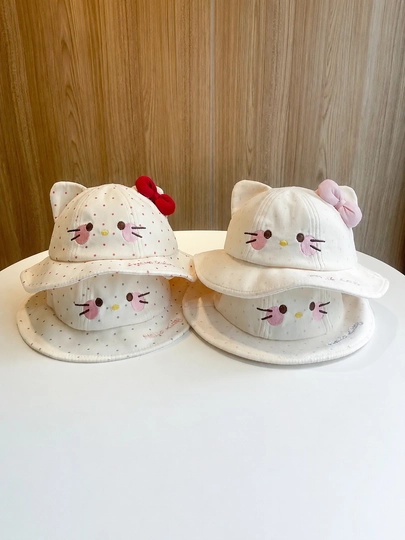 Детская панама Hello Kitty с ушками, летняя панамка для девочек хлопок