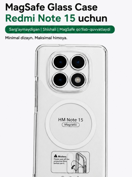Redmi Note 15 Прозрачный MagSafe Чехол, не желтеет - 