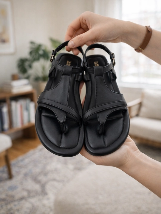 Ayollar uchun yozgi marvaridli sandal, tekis taglikli qulay bosonojka modeli