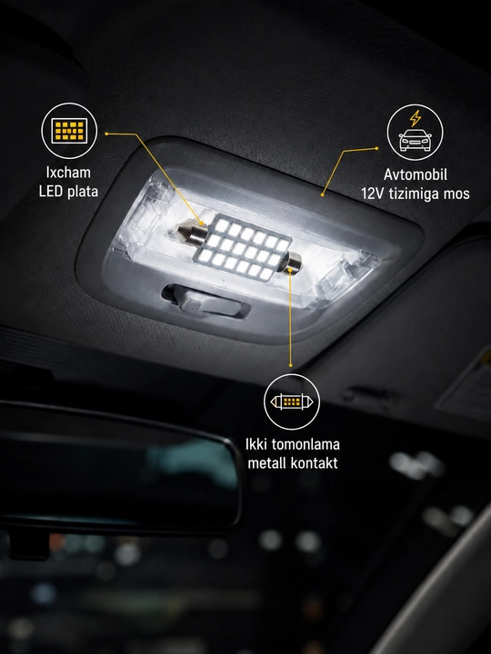 Светодиодная лампа C5W для освещения салона автомобиля, машины диод LED 