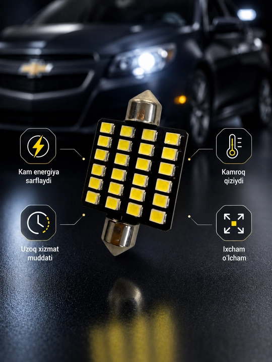 Светодиодная лампа C5W для освещения салона автомобиля, машины диод LED 