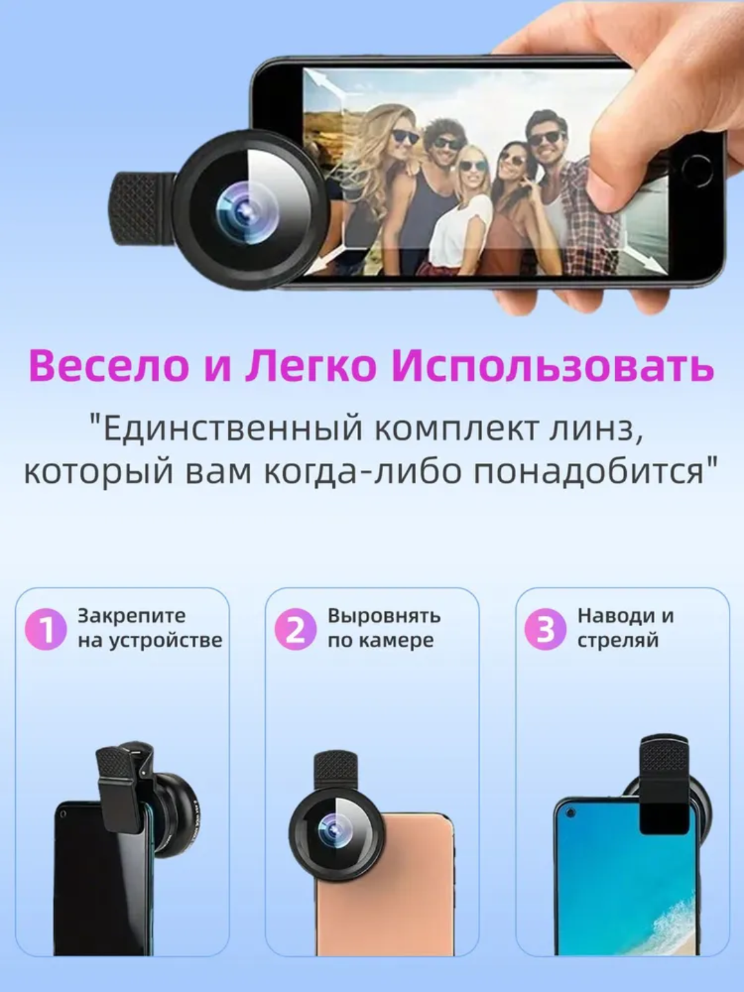 Макролинза для телефона, макро объектив для камеры, для телефона, 0.45x, 7 в 1