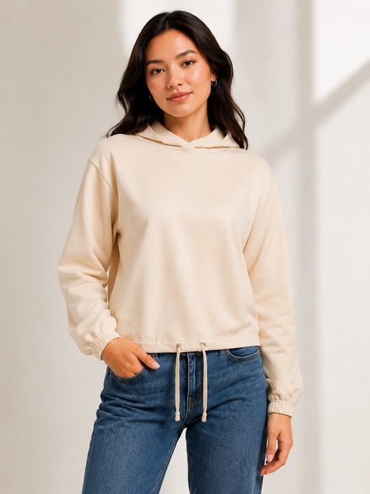 Ayollar uchun oversize xudi kapyushonli, kundalik, oq/beige, XS-XXL