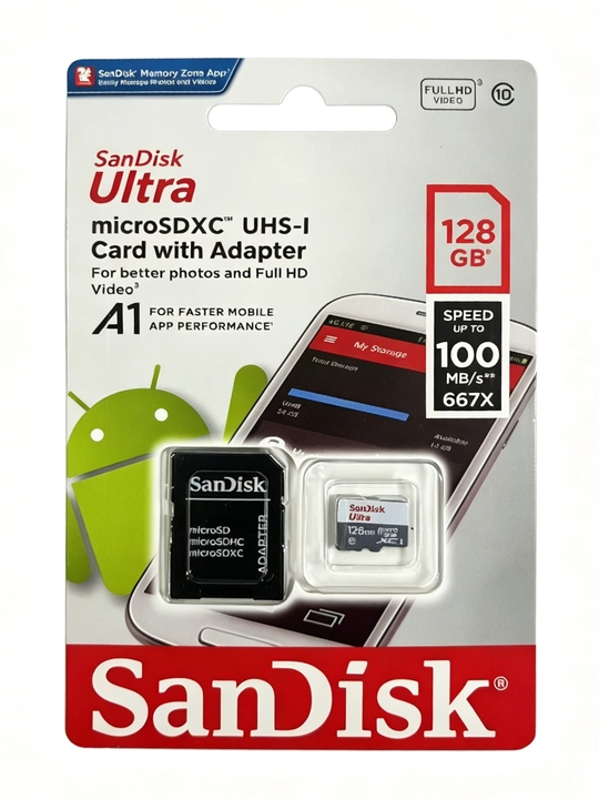 Карта памяти SanDisk Ultra, 32, 64, 128, 256  ГБ, 100 Mb/s, Micro SD