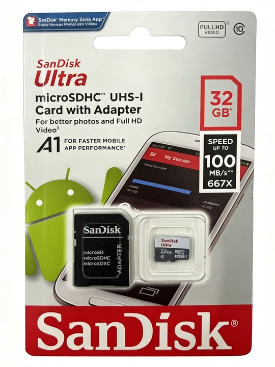 Карта памяти SanDisk Ultra, 32, 64, 128, 256  ГБ, 100 Mb/s, Micro SD