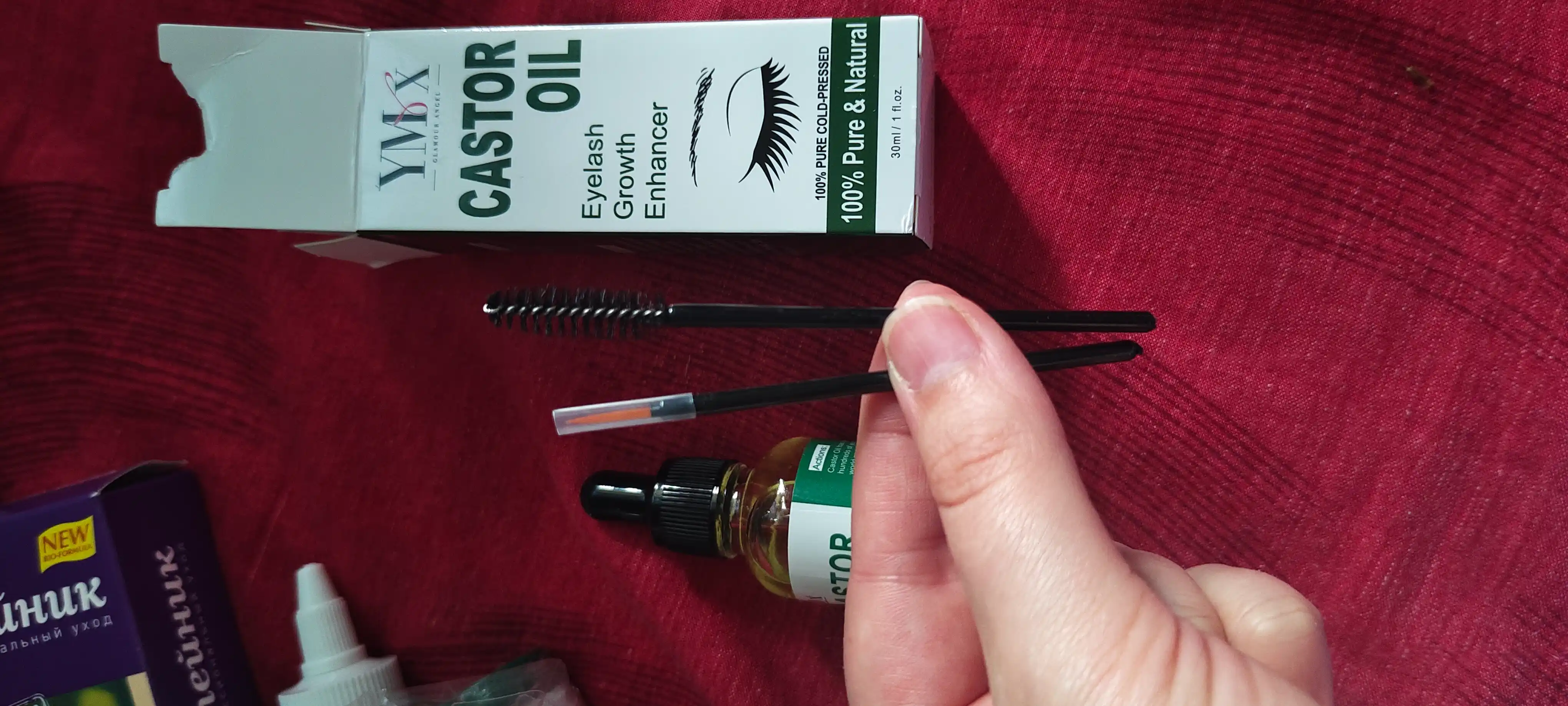 YMX kastor moyi 30 ml — kiprik va qosh uchun kastor yog‘i, qosh va kiprik parvarishi