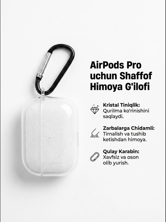 Shaffof Himoya G‘ilofi AirPods uchun