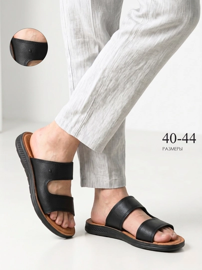 Erkaklarning yozgi shippaklari - qulay va zamonaviy, eko charm, o‘lchamlari 39-44