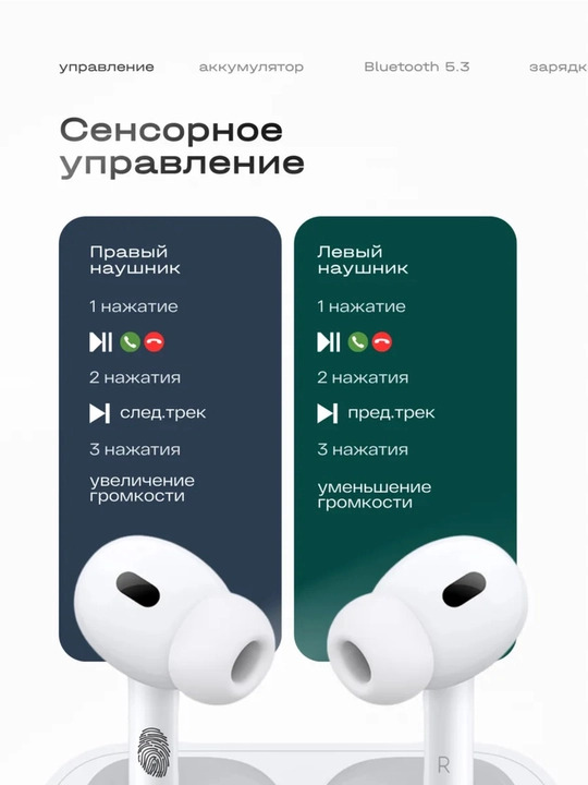 Simsiz quloqchinlar Pods Pro, sensorli, iPhone va Android uchun
