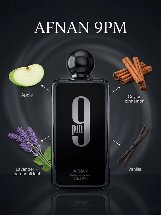 Afnan 9PM erkaklar atiri Eau de Parfum, 100 ml, Arab atiri