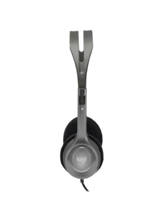 Компьютерная гарнитура Logitech H110 Stereo, 3.5 мм, с микрофоном, Black
