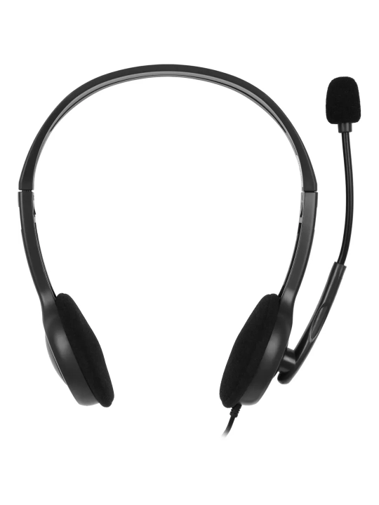 Компьютерная гарнитура Logitech H110 Stereo, 3.5 мм, с микрофоном, Black