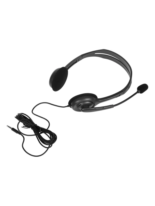 Компьютерная гарнитура Logitech H110 Stereo, 3.5 мм, с микрофоном, Black