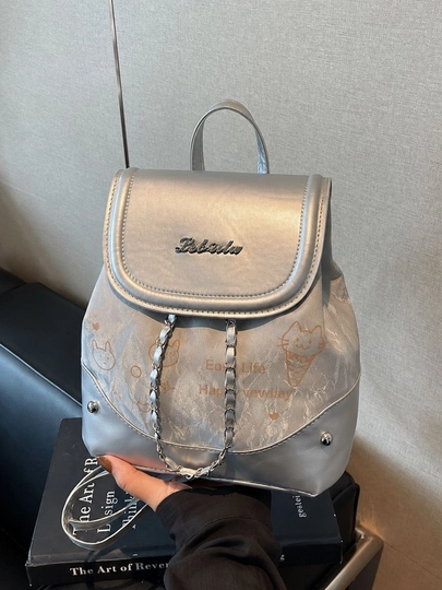 Ayollar va qizlar uchun ryukzak, zanjirli, backpack