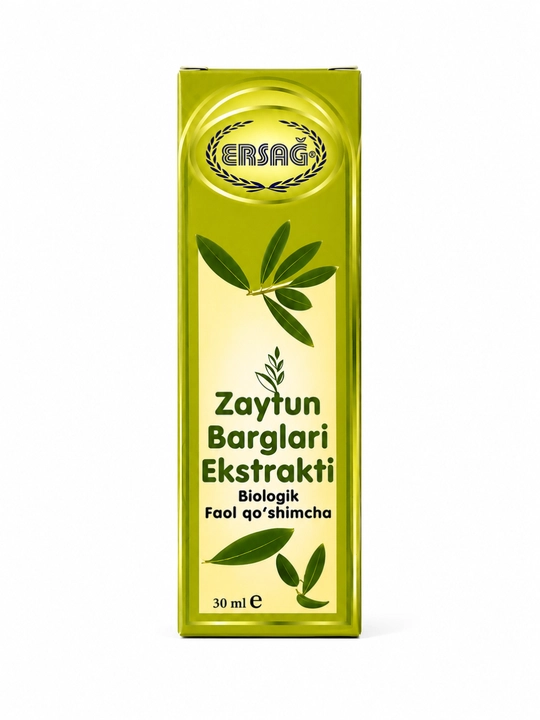 Ersag zaytun barglari ekstrakti 30 ml biologik faol qo‘shimcha kundalik parvarish