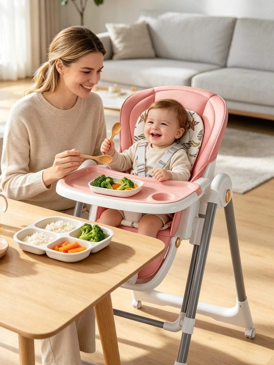 Детский стульчик для кормления, 3 в 1, качалка, складной, 0-6 лет