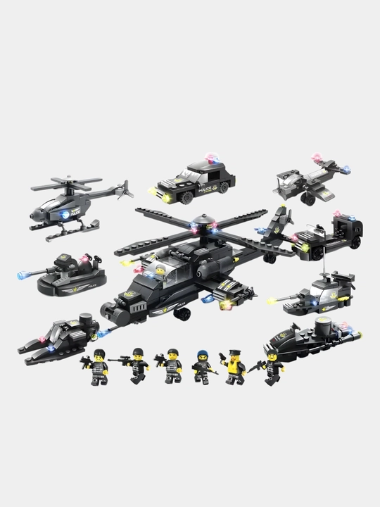 Lego mos konstruktor, lego avtomobil, samolyot, politsiya, vertolyot