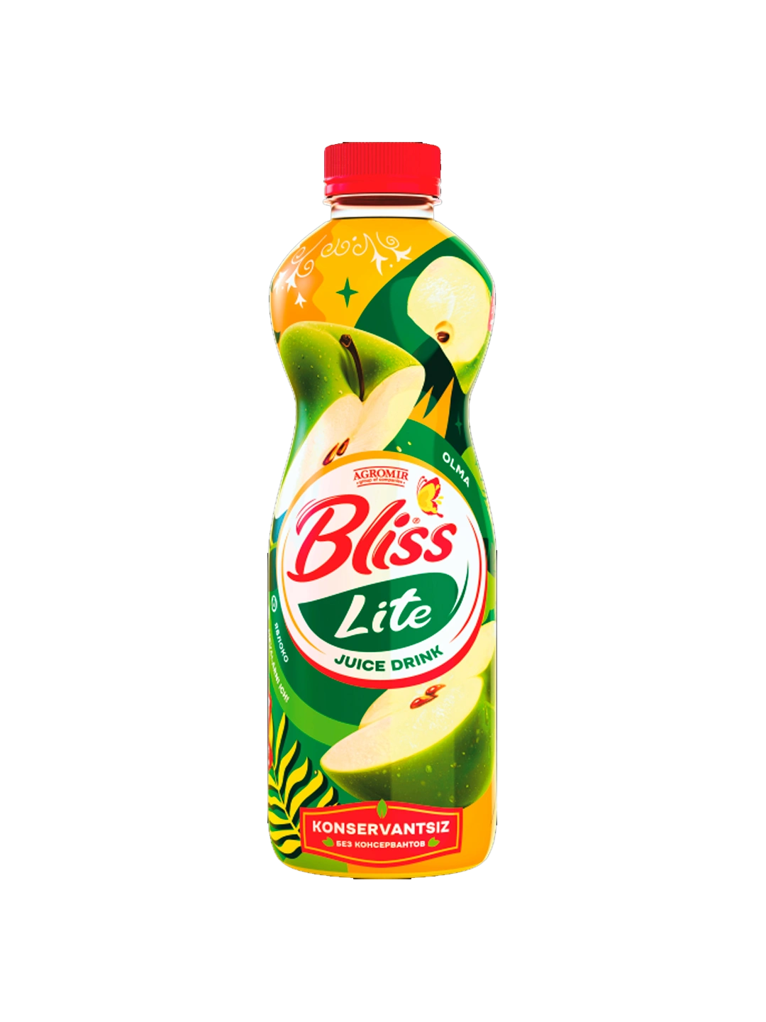 Olma mevali sokosoderjashiy ichimlik BLISS LITE 1 l, PET - 