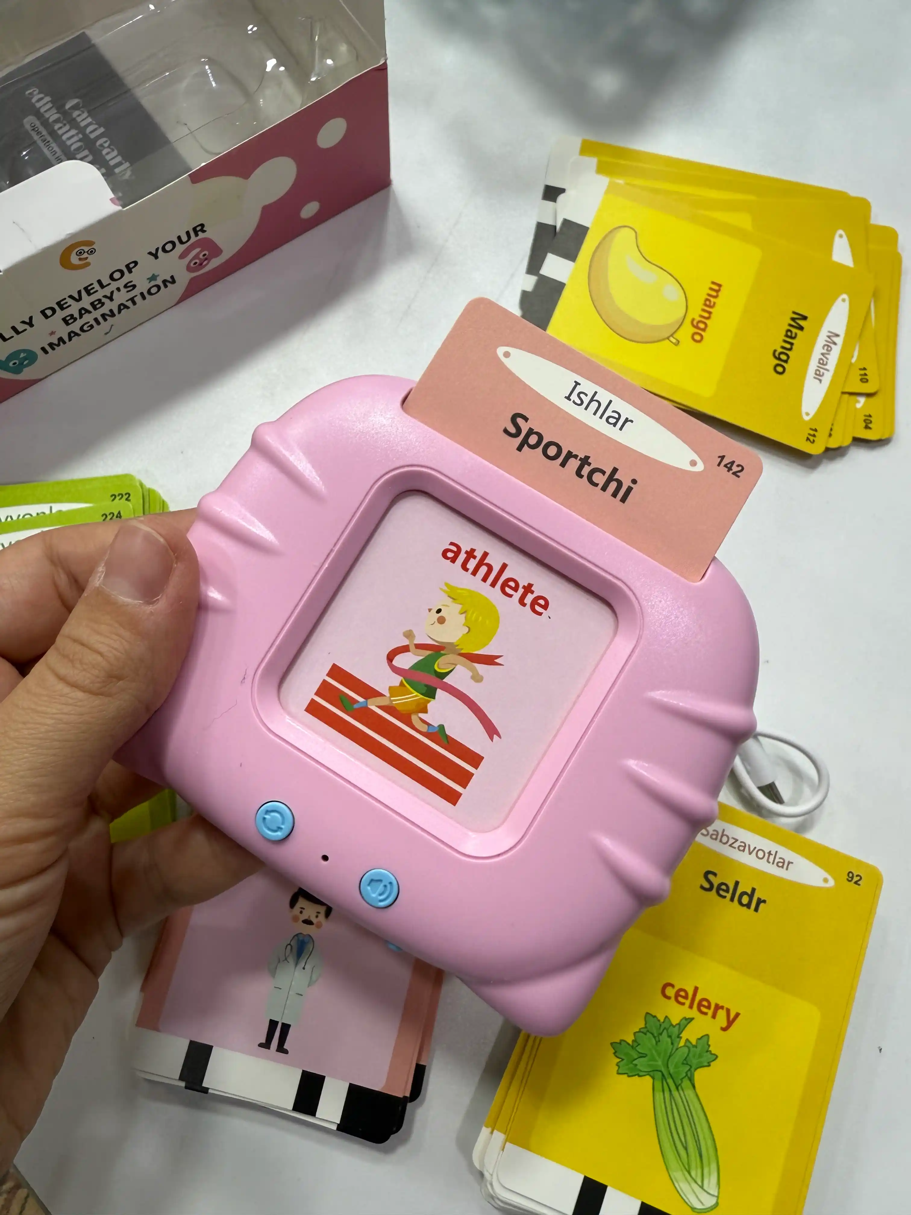 Интерактивная игрушка со звуком, азбука монтессори и карточки для детей