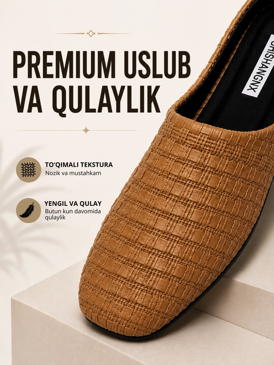 Ayollar uchun to‘rli myuli, ko‘cha va ofis uchun yozgi shippaklar