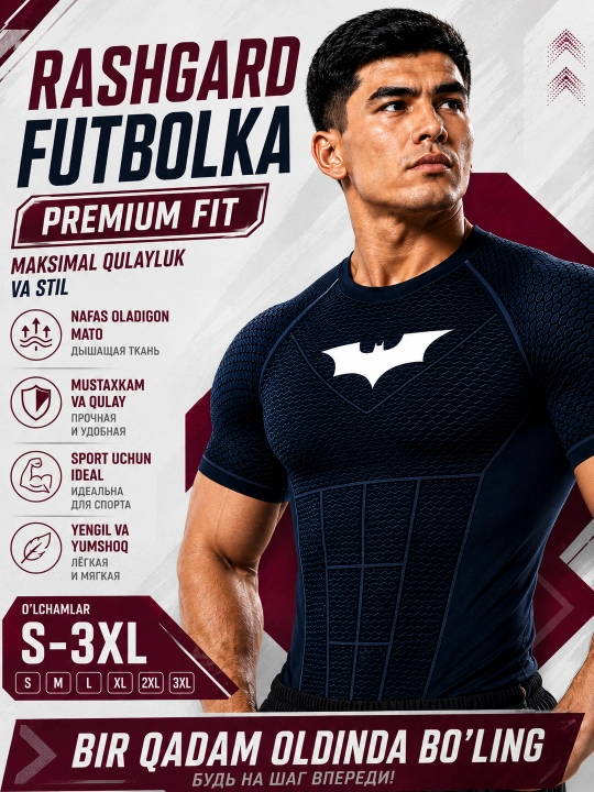 Kompresion futbolka, sport uchun rashgard, erkaklar, fitness uchun - 