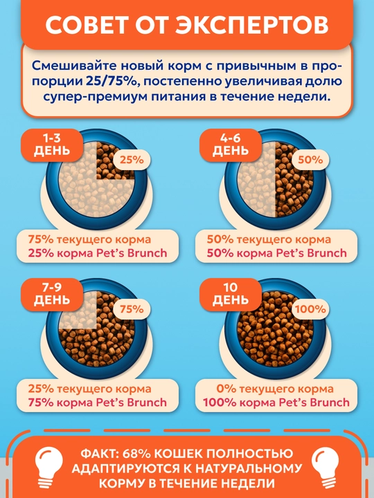 PET’S BRUNCH SENSETIVE tuyoqli ovqat hazm qiladigan mushuklar uchun quruq kuruq taom